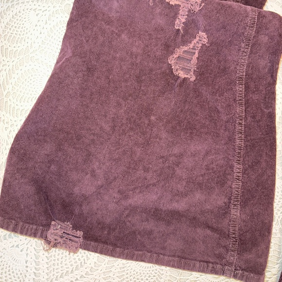 Distressed Purple Free People Corduroy Flare Pants - Picture 3 of 5